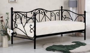 Jednoosobowe łóżko metalowe czarne