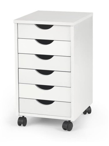 Biała-komoda-na-kółkach-szuflady