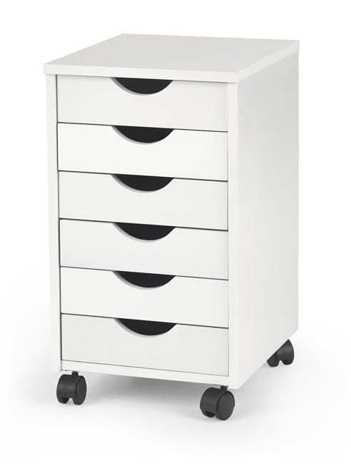 Biała-komoda-na-kółkach-szuflady