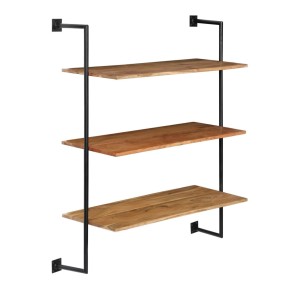 Industrialny regał wiszący, półka drewniana loft