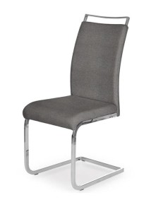 Wygodne krzesło na płozach szare uchwyt chrom
