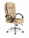 Beżowy fotel gabinetowy ekoskóra