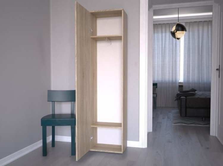 Garderoba-do-korytarza-dąb-sonoma-z-lustrem