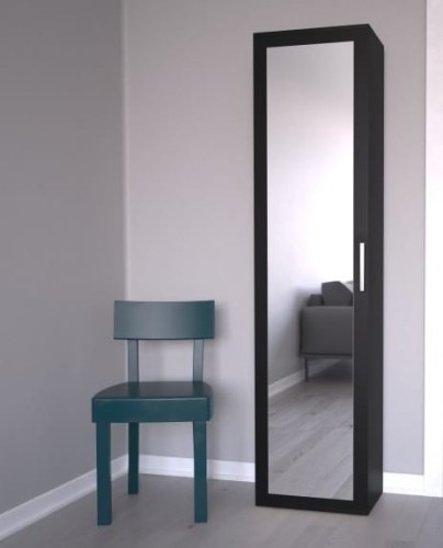 Wysoka-szafa-z-lustrem-czerń
