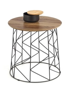 Okrągły metalowy stolik nocny kawowy loft