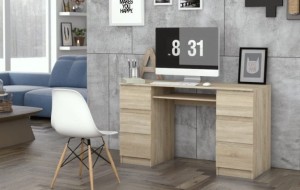 Biurko pracownicze z szufladami 130x51cm sonoma