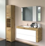 Wąski regał łazienkowy słupek 170x30 dąb