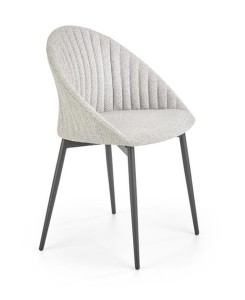 Jasnoszare krzesło do jadalni, fotel muszla loft