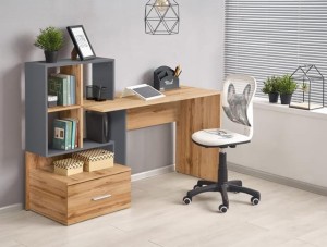 Biurko młodzieżowe z półkami i szufladą loft