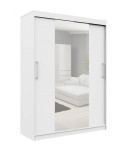 Przesuwna szafa z lustrem biała 150 cm