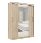 Duża szafa z lustrem dąb sonoma przesuwna