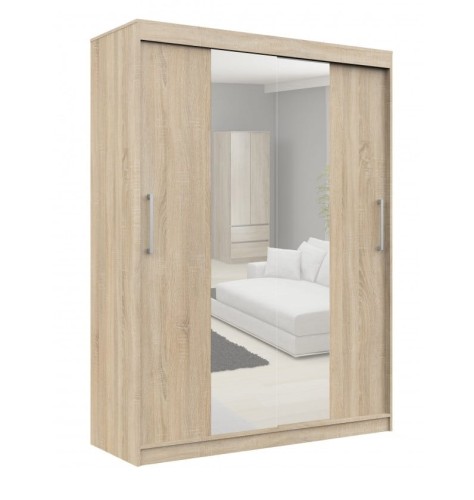 Szafa-z-lustrem-dąb-sonoma-przesuwna