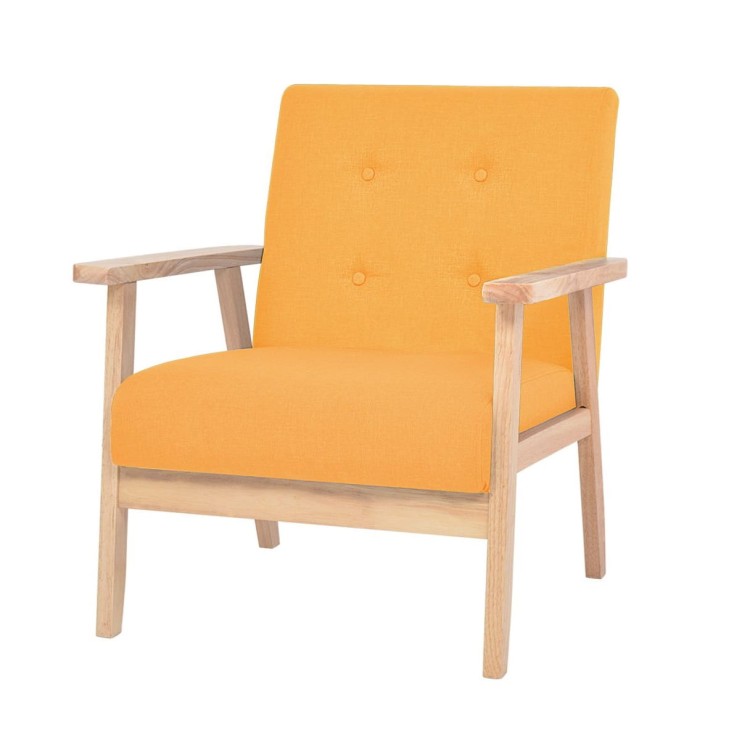 Żółty-fotel-retro-z-podłokietnikami