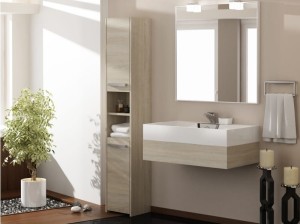 Regał łazienkowy 170x40 z drzwiczkami dąb sonoma