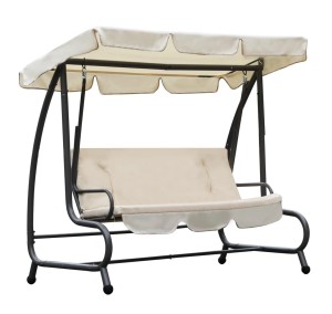 Kremowa huśtawka na taras bujanka