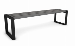 Szara ławka na taras ogrodowa drewniana 175 cm