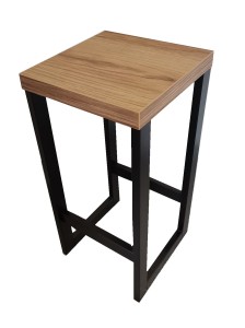Loftowy stołek barowy metalowy dąb