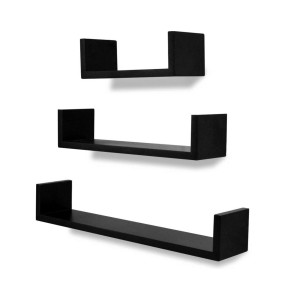 Półki wiszące w zestawie 3 szt czarne na książki