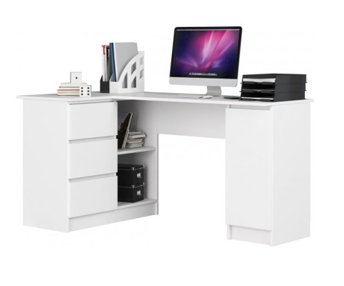 Białe-biurko-z-szufladami-narożne