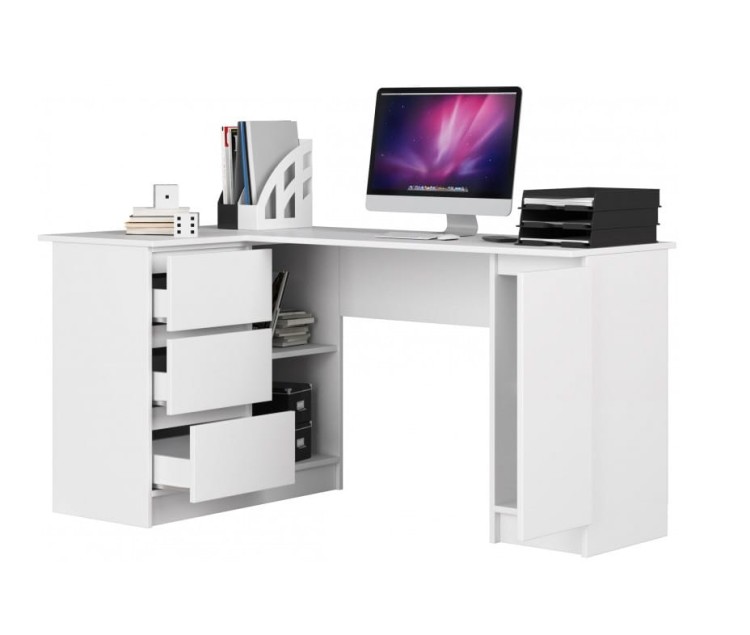 Młodzieżowe-biurko-z-szafką-i-szufladami-białe