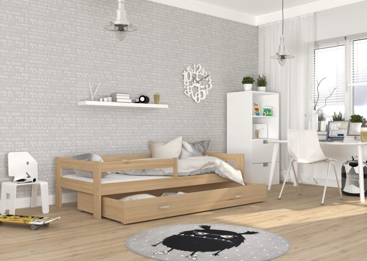 Łóżko-Hubert-drewniane-z-szufladą