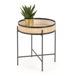 Okrągły stolik rattanowy loft nocny