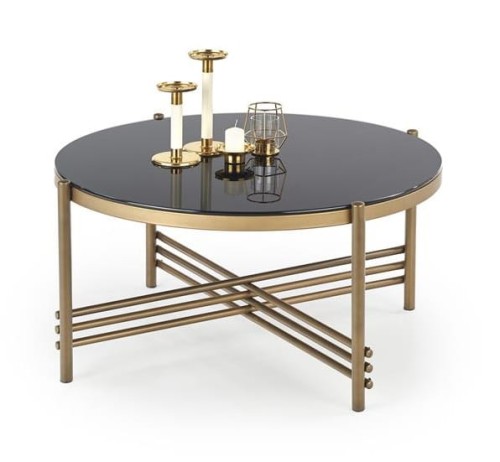 Nowoczesna-okrągła-ława-złoty-i-czarne-szkło