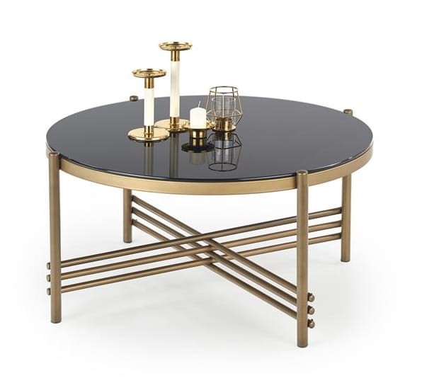 Nowoczesna-okrągła-ława-złoty-i-czarne-szkło