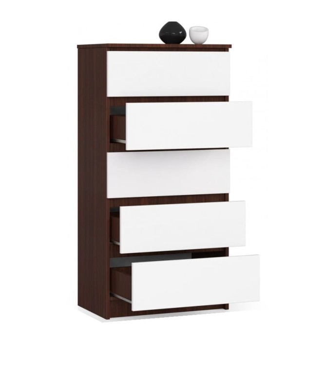 Komoda-5-szuflad-białe-fronty