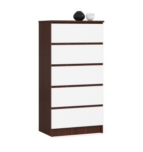 Dwukolorowa komoda wenge z białymi frontami