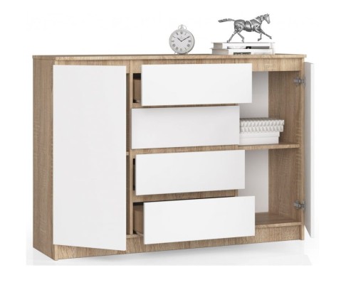 Szeroka- komoda-na-ubrania-z-półkami-i-szufladami