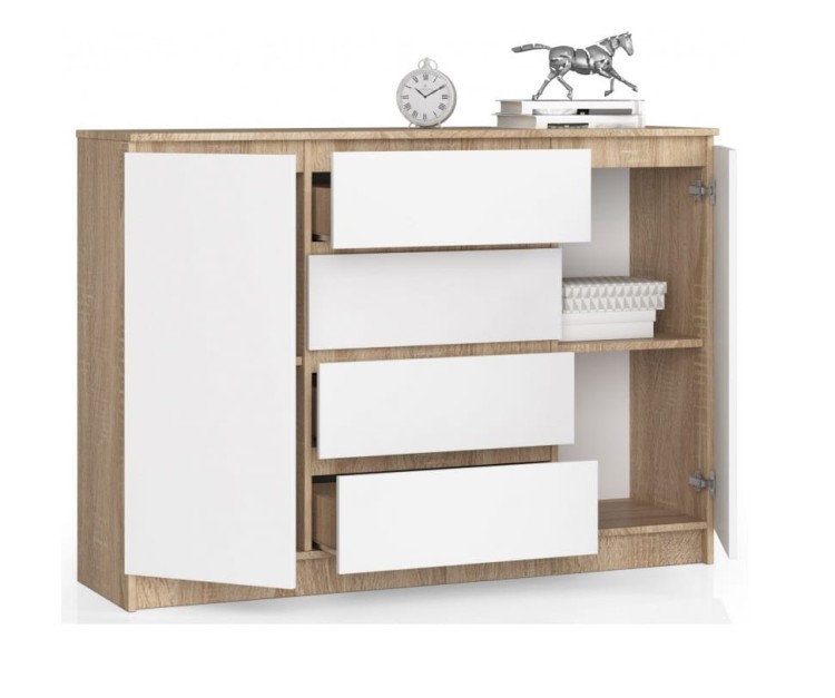 Szeroka- komoda-na-ubrania-z-półkami-i-szufladami