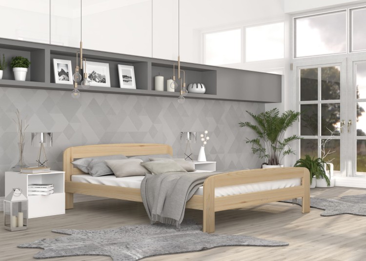 Sosnowe-duże-łóżko-w-aranżacji