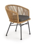 Rattanowe krzesło do jadalni kubełkowe