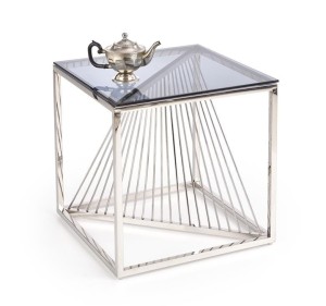 Kwadratowy stolik kawowy w stylu glamour