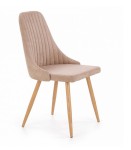 Nowoczesne beżowe krzesło tapicerowane do jadalni