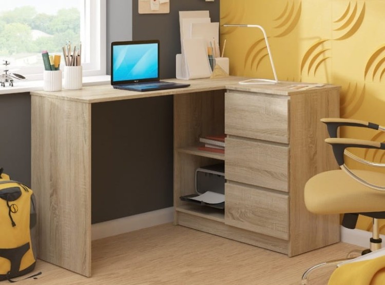Narożne-biurko-szkolne-z-szufladami-sonoma