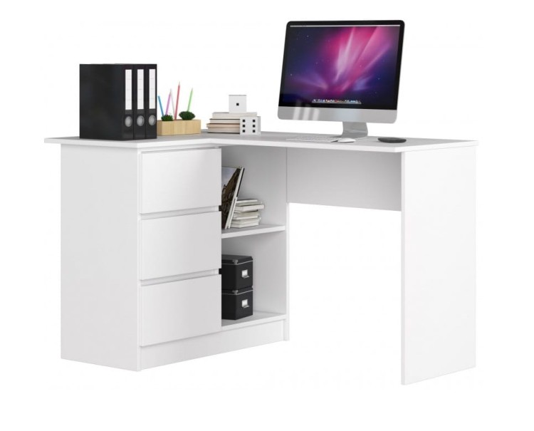 Białe-biurko-z-szufladami-narożne