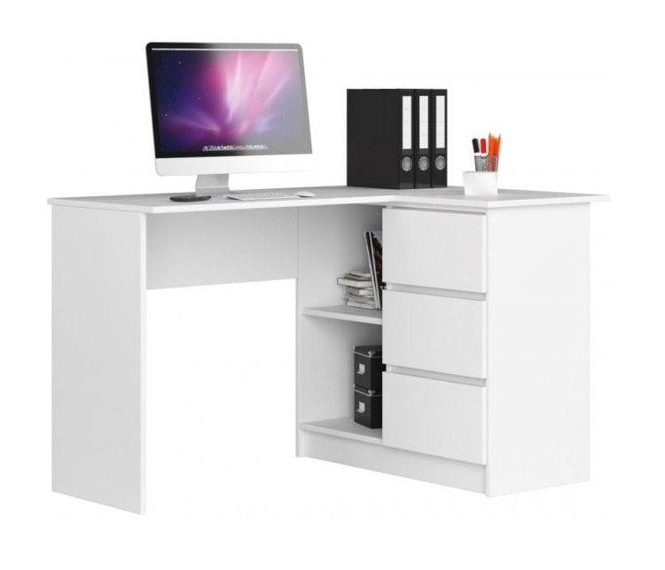Prawostronne-biurko-z-szufladami-białe