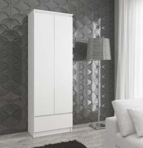 Wąska szafa z półkami 60cm z szufladą