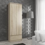 Regał biurowy z półkami i szufladą 60cm sonoma