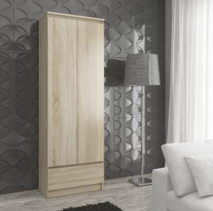 Regał biurowy z półkami i szufladą 60cm sonoma