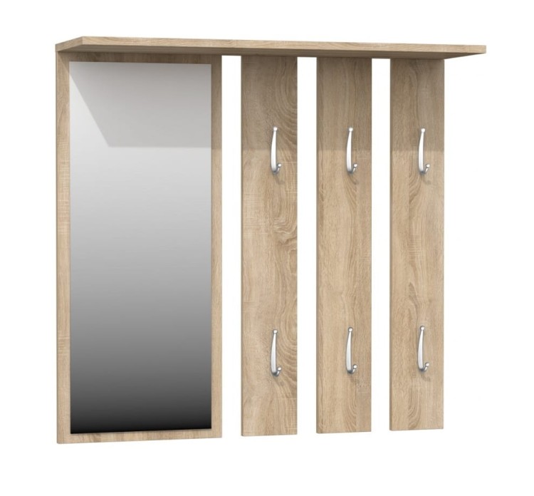 Wieszak-z-lustrem-do-przedpokoju-dąb-sonoma