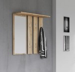 Wieszak z półką i lustrem do korytarza, dąb sonoma