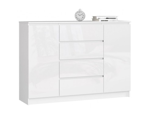 Biała-komoda-w-połysku-z-półkami-szufladami