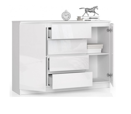 Szafka-do-salonu-biały-połysk-z-szufladami