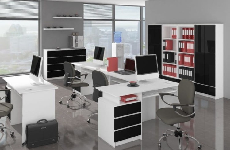 Meble-biurowe-z-serii-Frozen-z-czarnymi-frontami