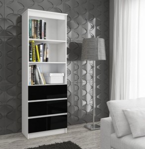 Półka na ksiażki z szufladami