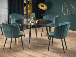 Czarny okrągły stół do jadalni  ⌀120 cm loft