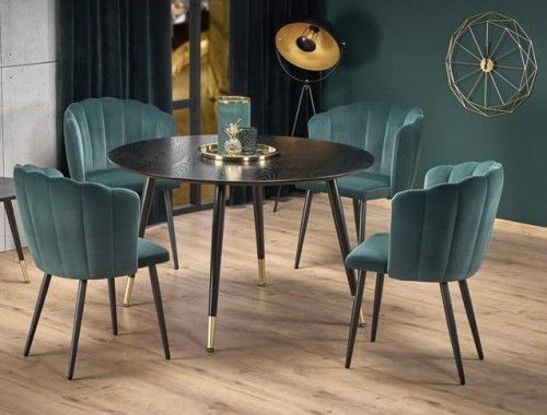 Czarny-stół-z-okrągłym-blatem